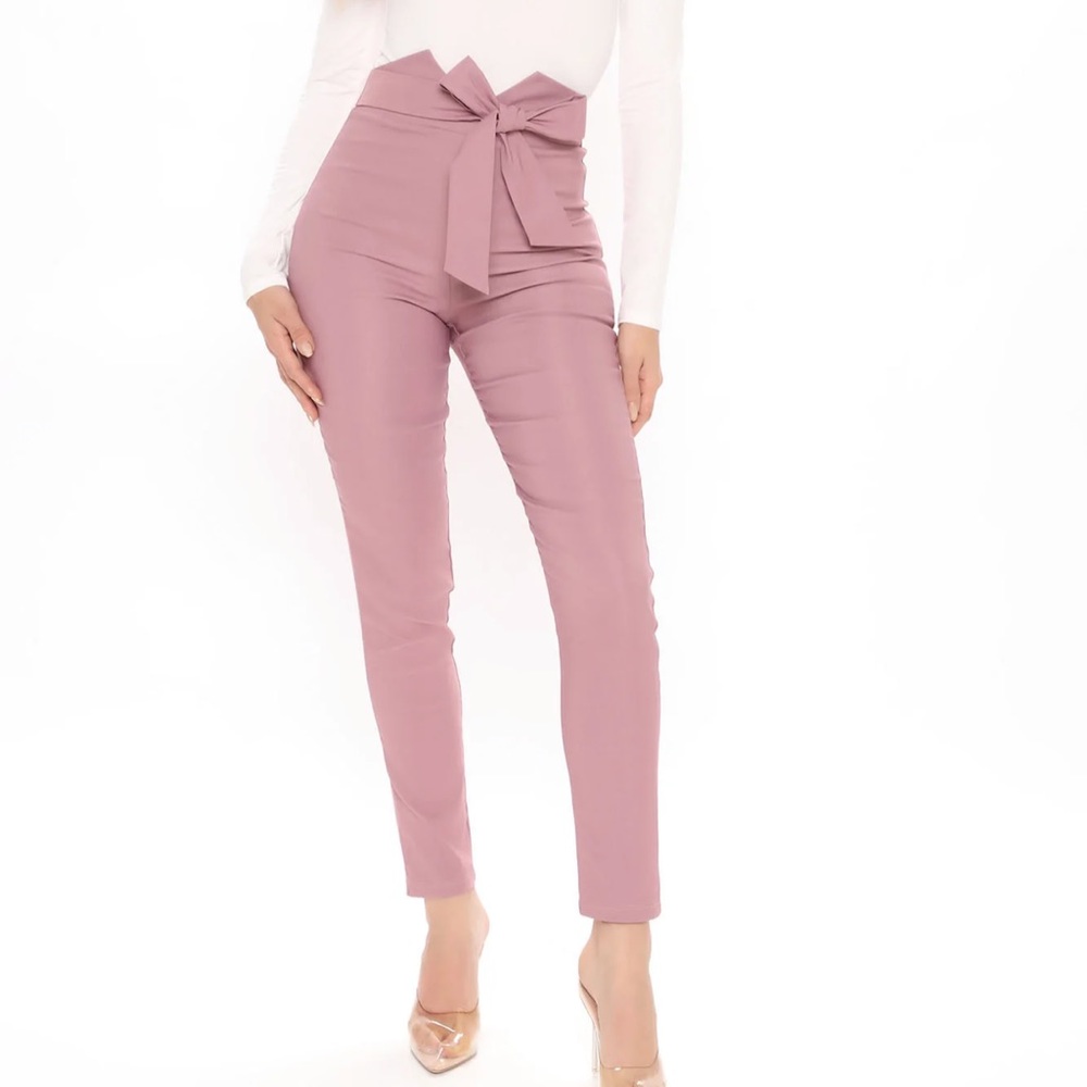 Mauve High-waisted Knot Pant